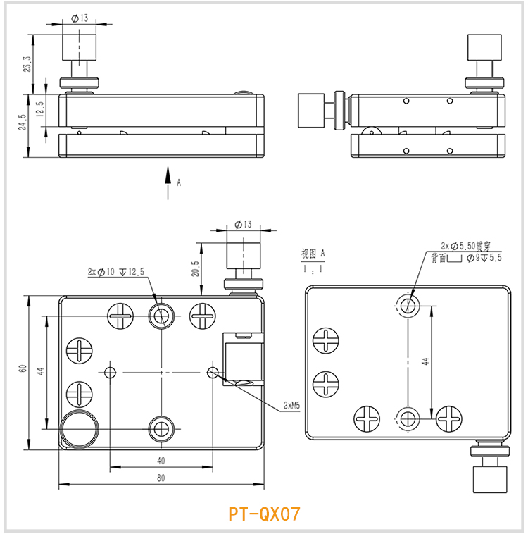 Manual Dual Axis Tilt Stage