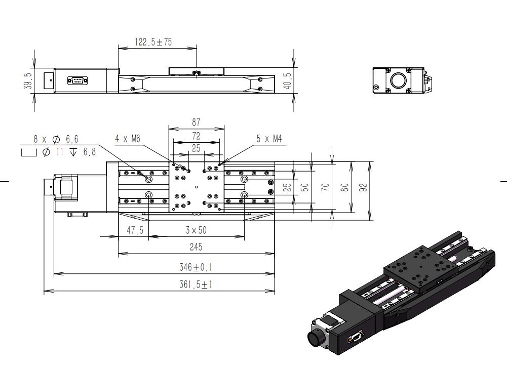 Precision linear displacement platformPP170-150