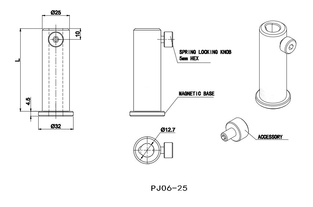 Base type adjustable support PJ06-25