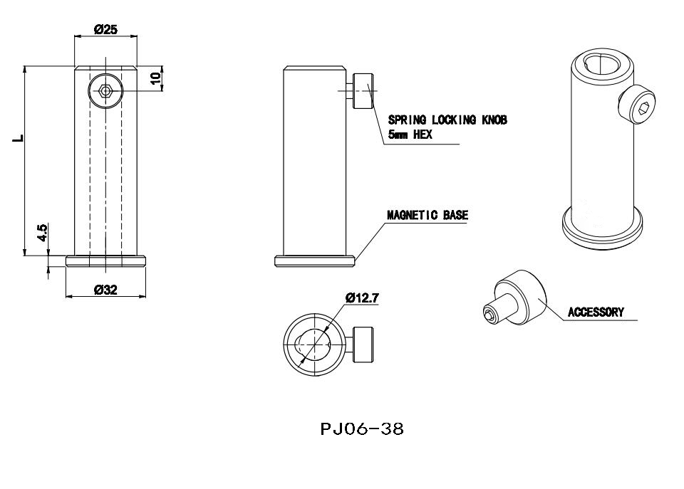 Base type adjustable support PJ06-25