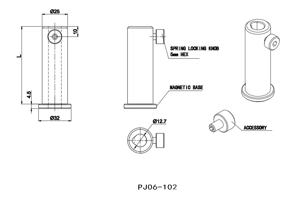 Base type adjustable support PJ06-25