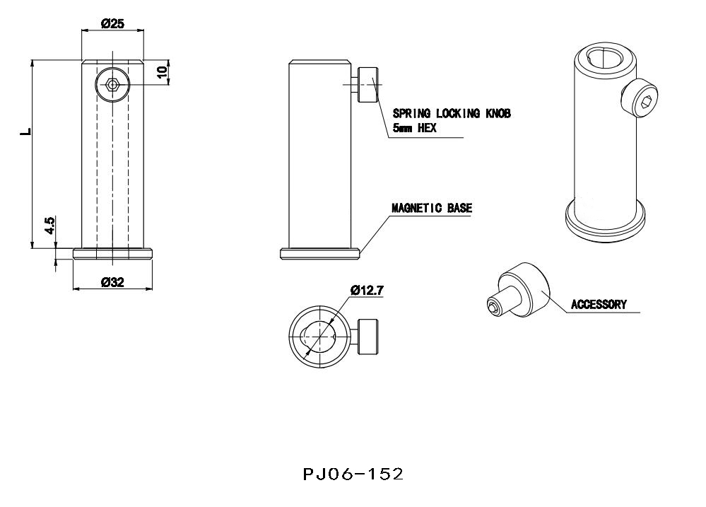 Base type adjustable support PJ06-25