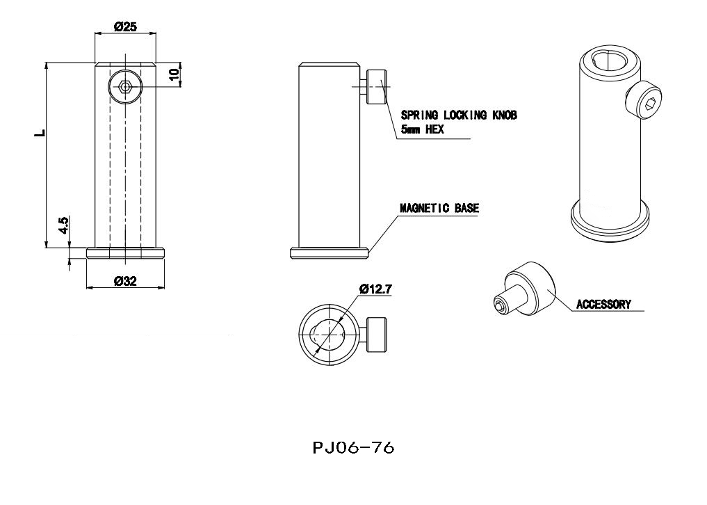 Base type adjustable support PJ06-25