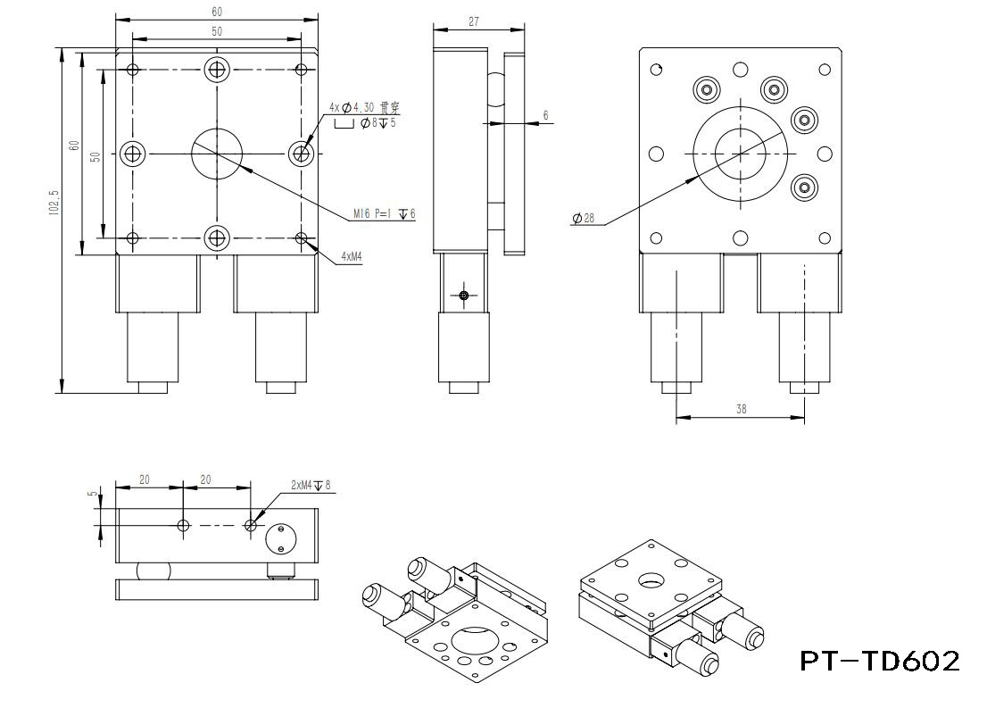 Manual Angle Tilting Table Bilateral Adjustment Tilting Table PT-TD602/302/902