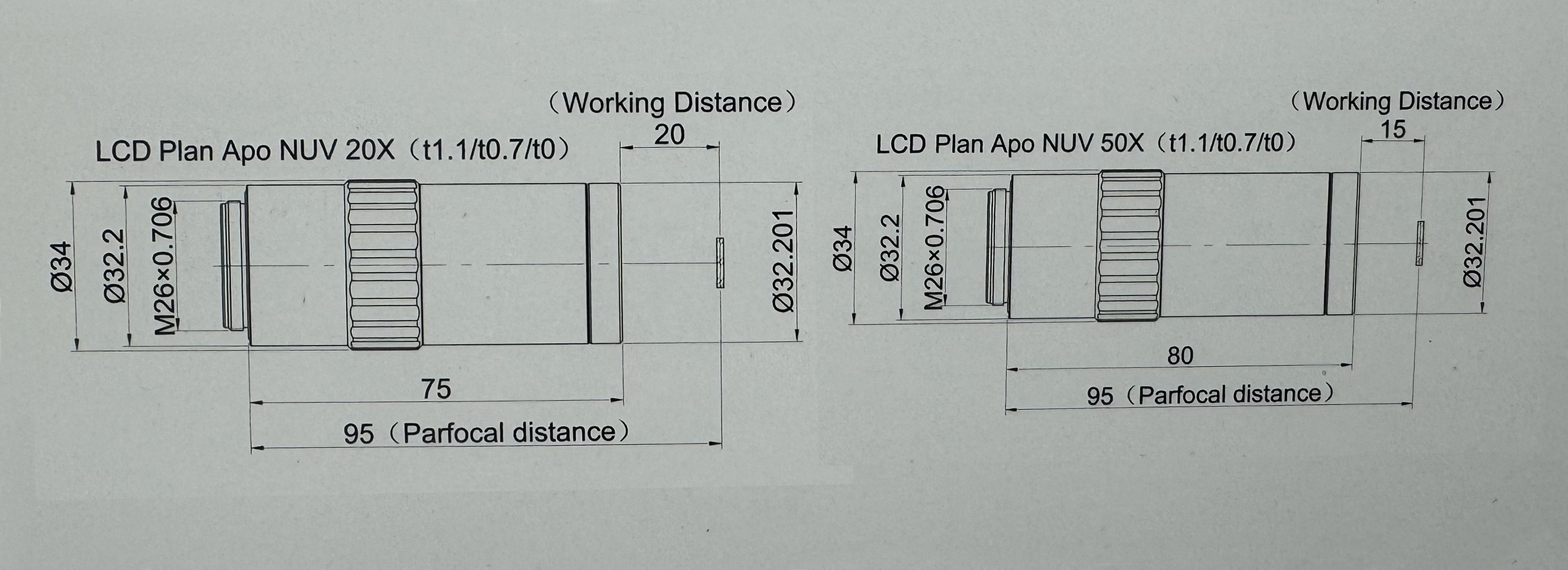 Bright field observation and liquid crystal near ultraviolet processing objective lens LCD Plan Apo NUV