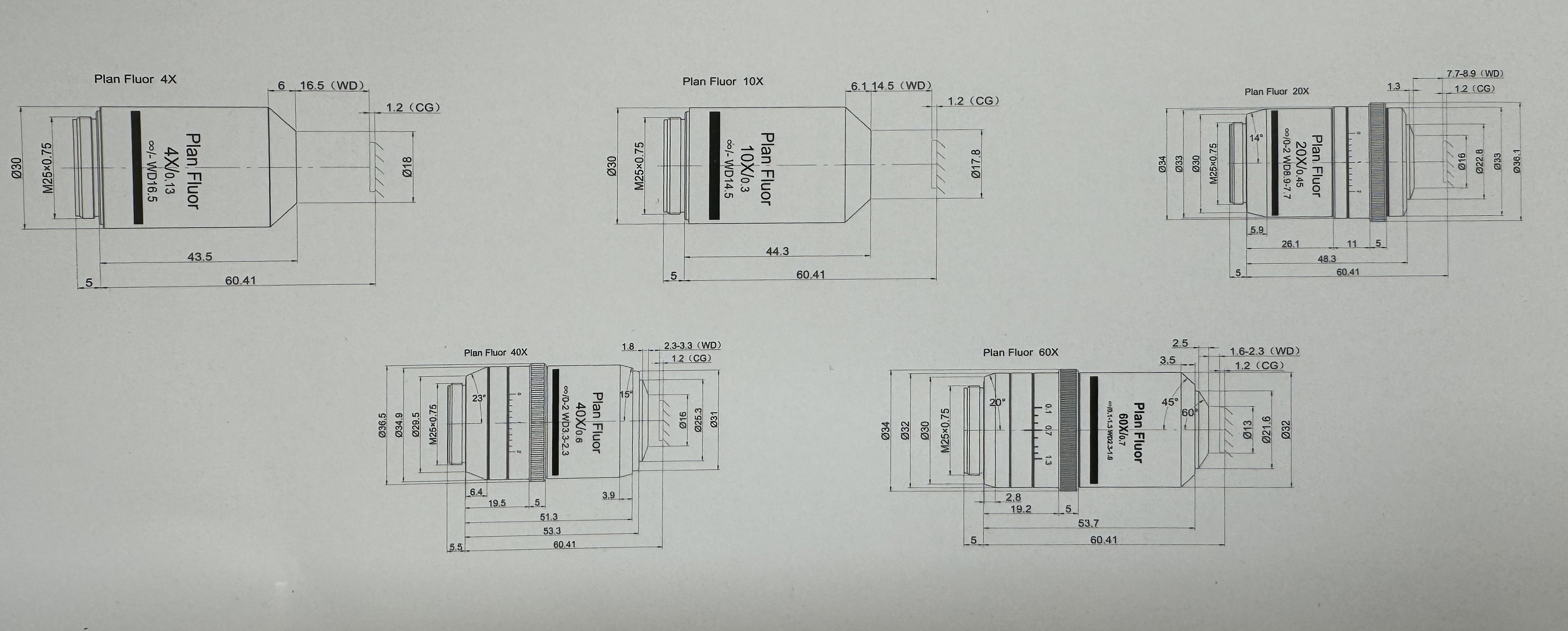 Fluorescent biological objective Plan Fluor