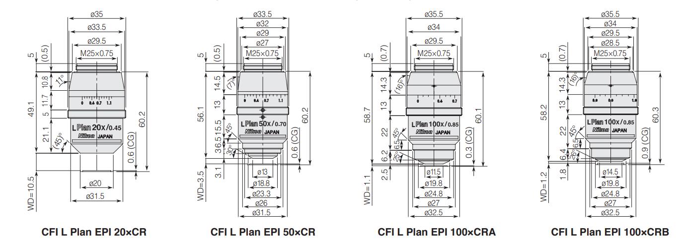 Nikon objective CFI L PIan EPI CR