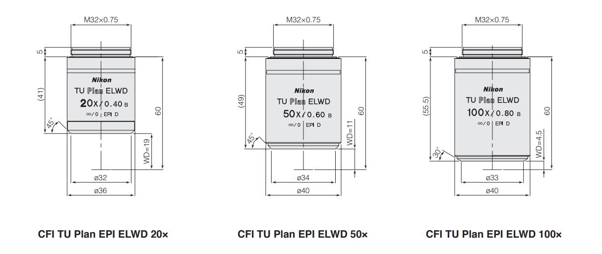 Nikon CFI TU PIan BD ELWD Bright field/dark field long working distance objective