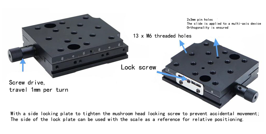 PT-MA25 Dovetail slot sliding table manual precision displacement table XY axis stroke 25mm, 50mm