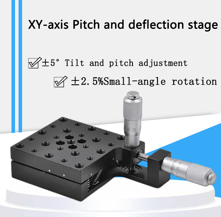 Manual Two Axis Tilt Rotary Stage XY Axis Pitch Deflection Platform PT-QX10
