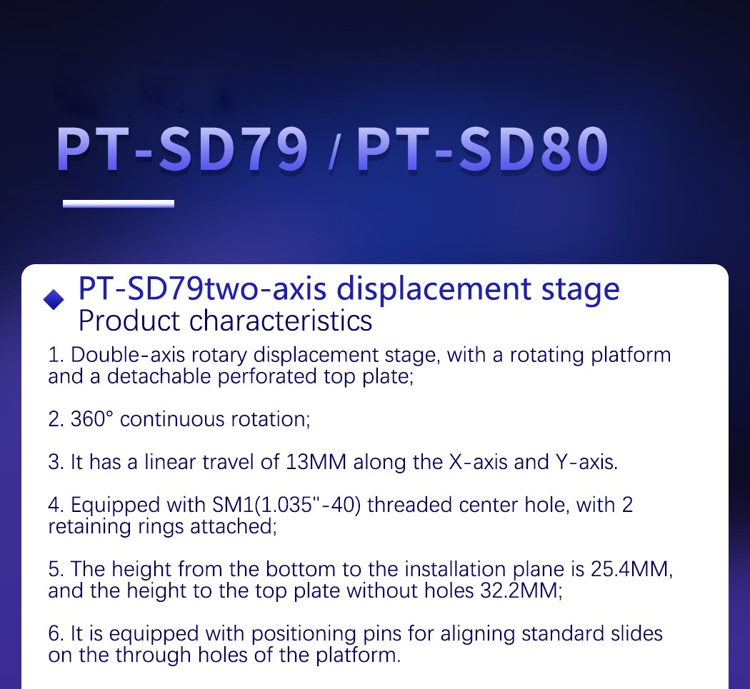 Manual Fine Adjustment Dual Axis Linear Moving Stage PT-SD79/80