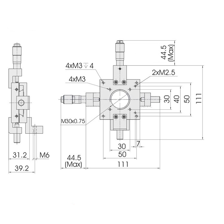 PT-M30 two-dimensional translation adjustment frame