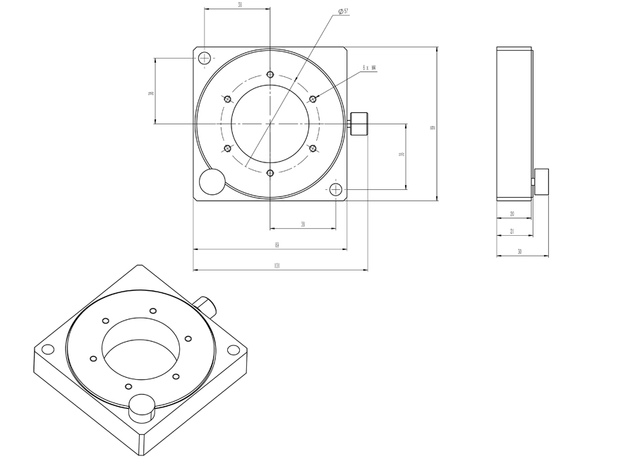R Axis Manual Rotation Stage, Rotating Platform PT-SD205