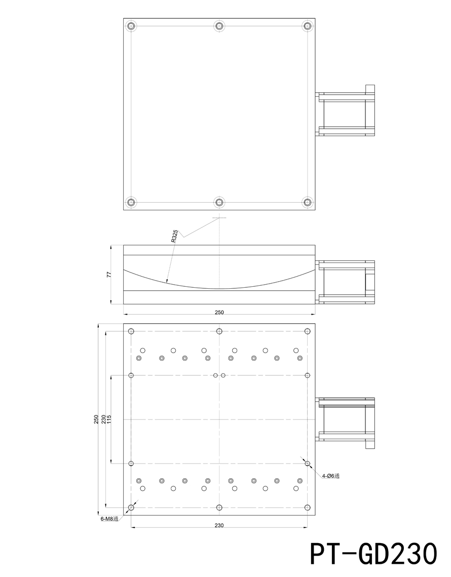 The precision electric Angle position table has a large load capacity of 150kg and a curvature table with a pitch of ± 5 degrees