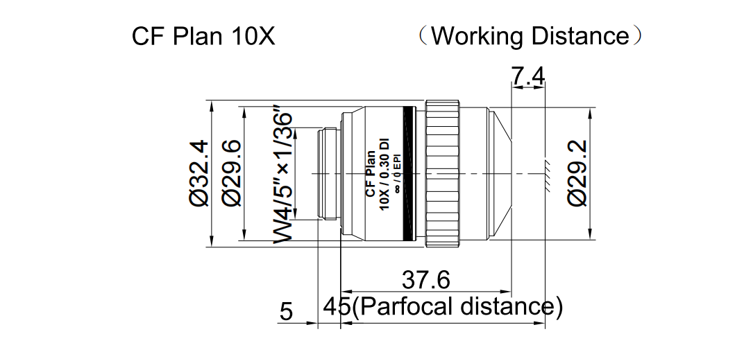 White light interference objective lens CF Plan TI/DI