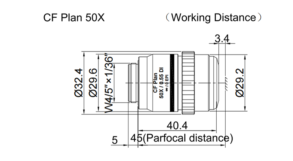 White light interference objective lens CF Plan TI/DI