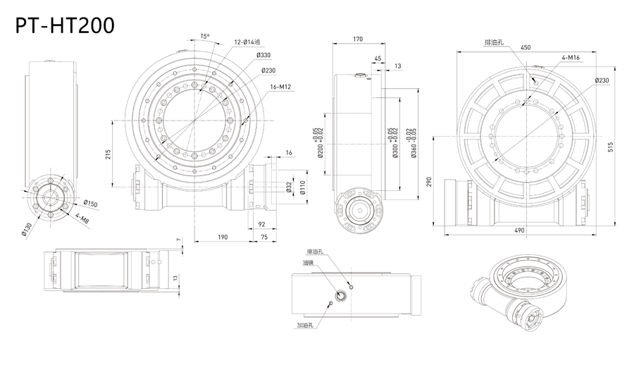 High-precision heavy-duty electric rotary platform hollow high-speed turntable PT-HT100