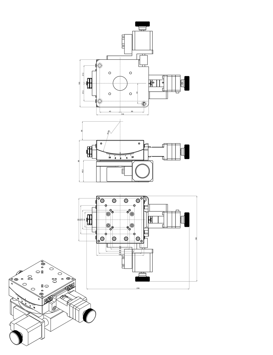 High-precision rotary pitch table, azimuth adjustment, Angle position table and combination table
