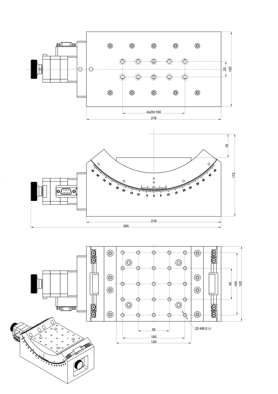 PT-GD216 electric Angle position table ±45° adjustable table pitch 45° table