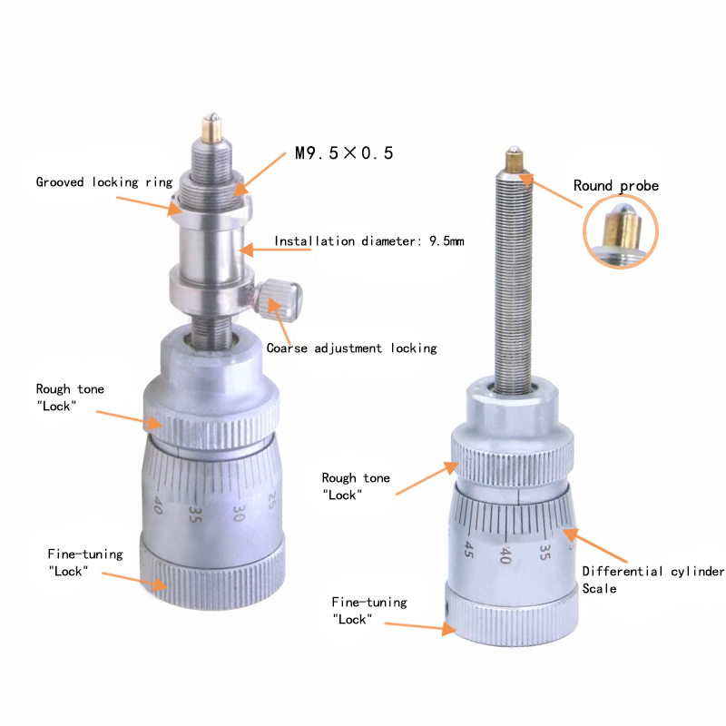 High-precision differential regulator, differential head, pitch 0.5mm, fine-tuned stroke 0.3mm High-precision differential regulator, differential head, pitch 0.5mm, fine-tuned stroke 0.3mm