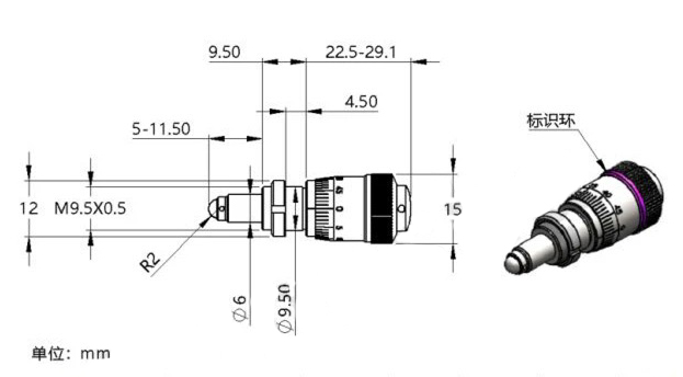 Ultra-high precision precision differential head with a travel of 6.5mm and a resolution of 2μm, rotary card actuator Ultra-high precision precision differential head with a travel of 6.5mm and a resolution of 2μm, rotary card actuator