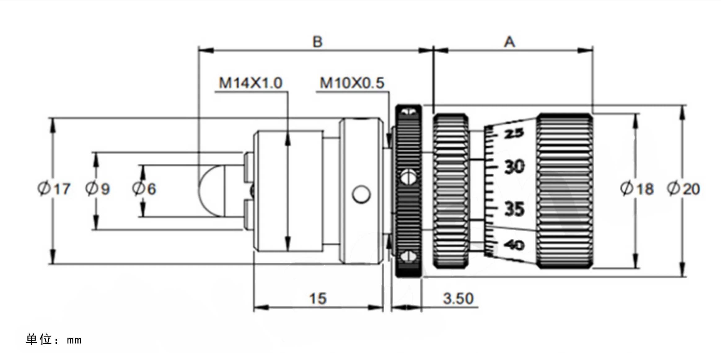 Differential regulator/differential head/Pitch 0.5mm/ Fine-tuning stroke 0.5mm Differential regulator/differential head/Pitch 0.5mm/ Fine-tuning stroke 0.5mm