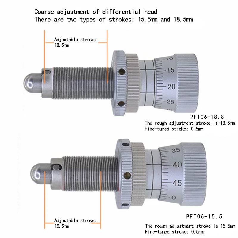 Differential regulator/differential head/Pitch 0.5mm/ Fine-tuning stroke 0.5mm Differential regulator/differential head/Pitch 0.5mm/ Fine-tuning stroke 0.5mm
