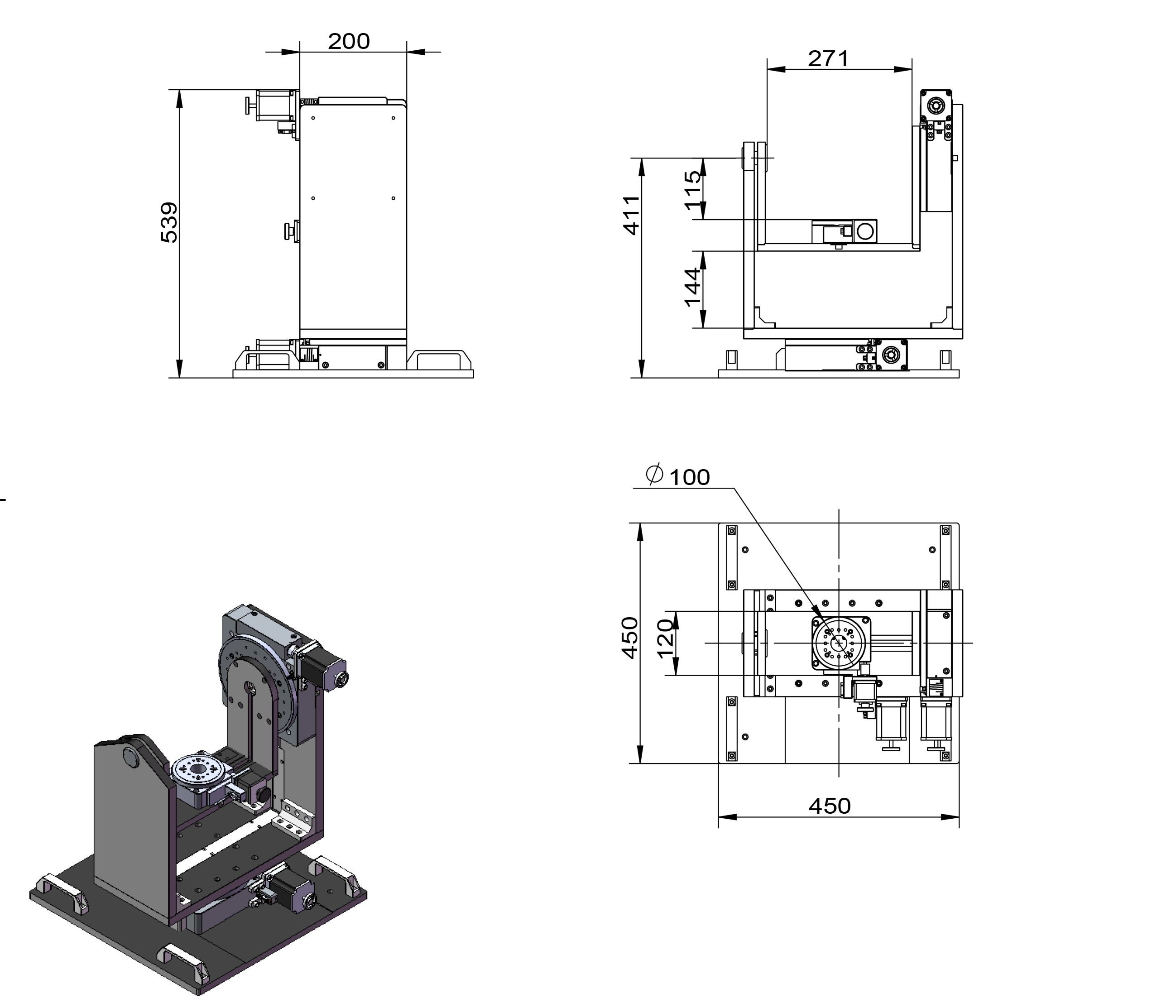 PT-SW02 Electric Three-Dimensional Rotating Displacement Stage / Electric Angular Positioning Stage PT-SW02 Electric Three-Dimensional Rotating Displacement Stage / Electric Angular Positioning Stage