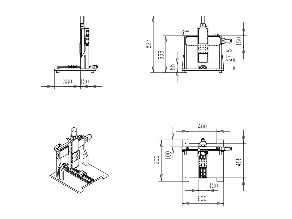 Motorized Three-Axis Movable Gantry XYZ Gantry  Travel Optional