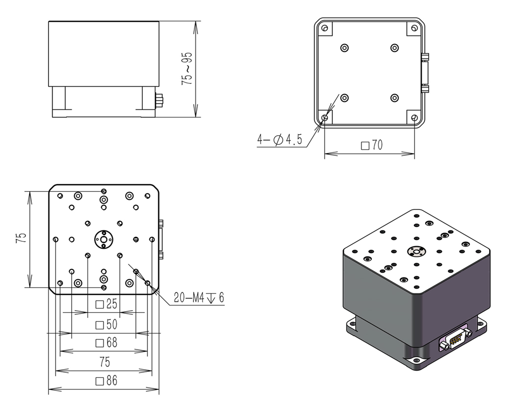 N20 high-precision electric lifting platform, with an accuracy of 8 μm and a center load capacity of 10 kilograms. N20 high-precision electric lifting platform, with an accuracy of 8 μm and a center load capacity of 10 kilograms.