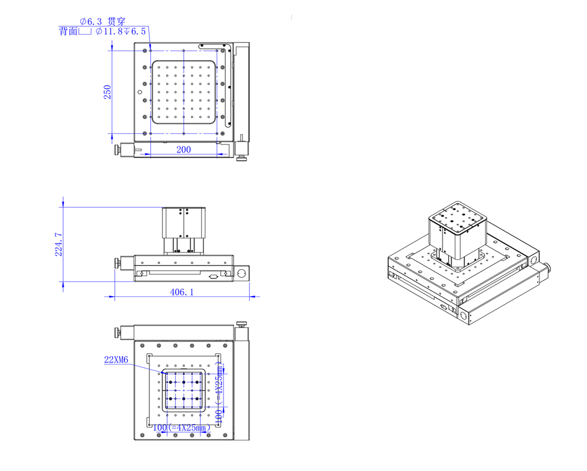PT-SN1050 High-precision Electric Three-Dimensional Adjustment Table with XYZ Closed-loop Control