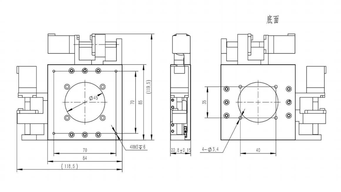 PT-XY20 High-precision Electric Integral Platform, XY Moving Table, XY Axis Travel: ±10mm