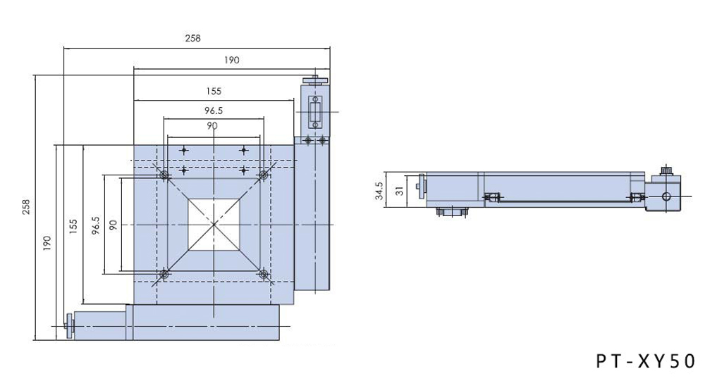 PT-XY100 XY Motorized Microscope Stage PT-XY100 XY Motorized Microscope Stage