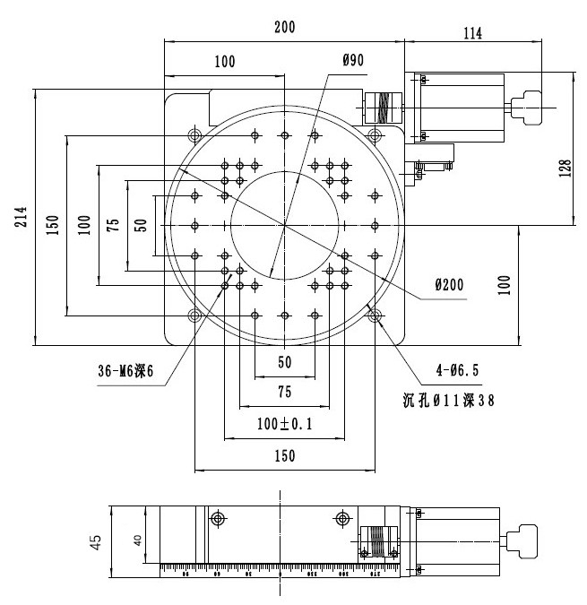 High-precision electric rotating table (ultra-thin model) PX110-200CB High-precision electric rotating table (ultra-thin model) PX110-200CB