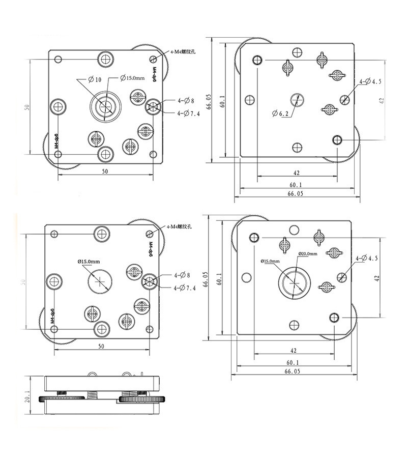 Manual Fine Adjustment Horizontal Tilt Stage PT-SD84 Manual Fine Adjustment Horizontal Tilt Stage PT-SD84