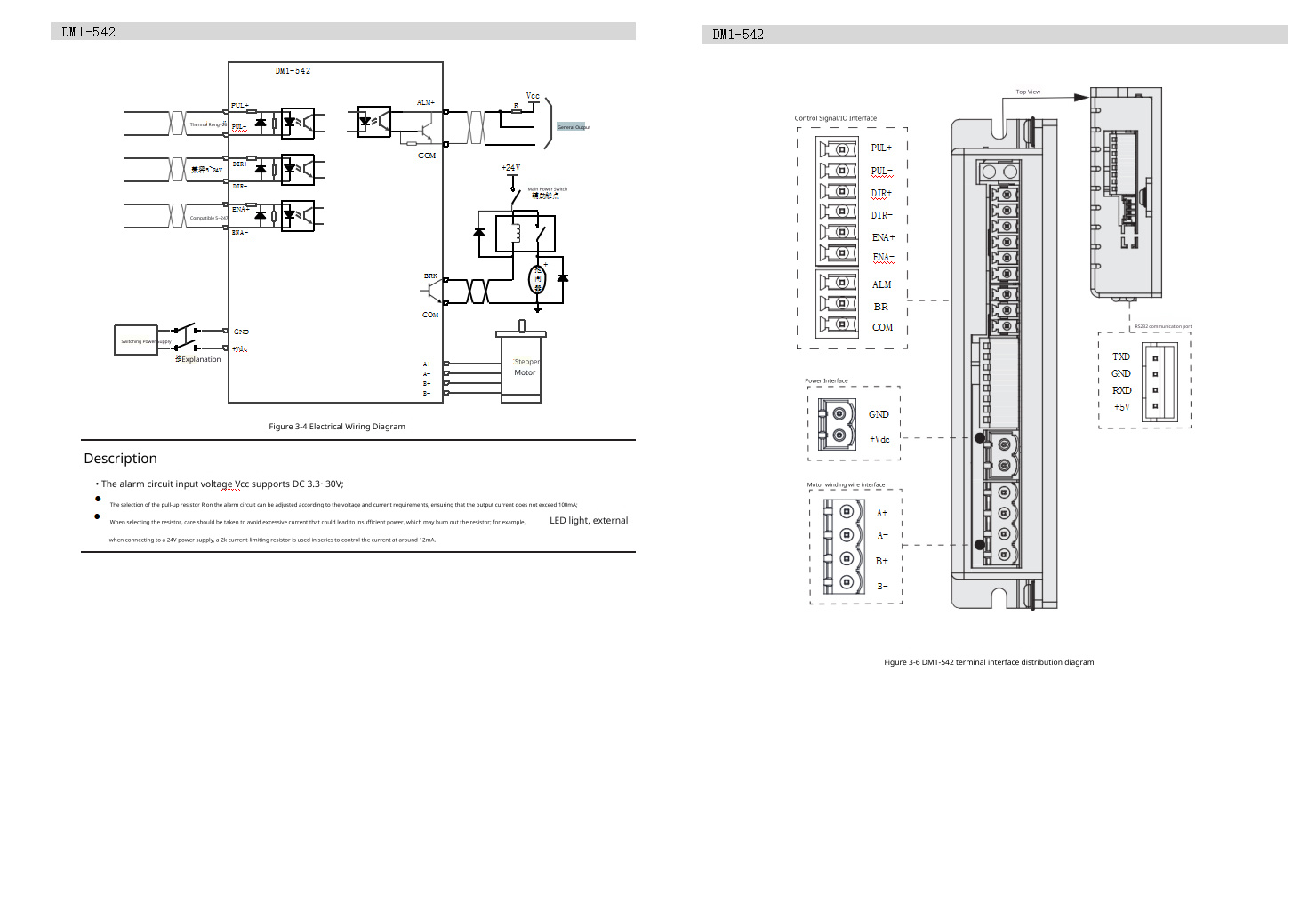 Digital Two-Phase Stepping Motor Driver DM1-542 Digital Two-Phase Stepping Motor Driver DM1-542