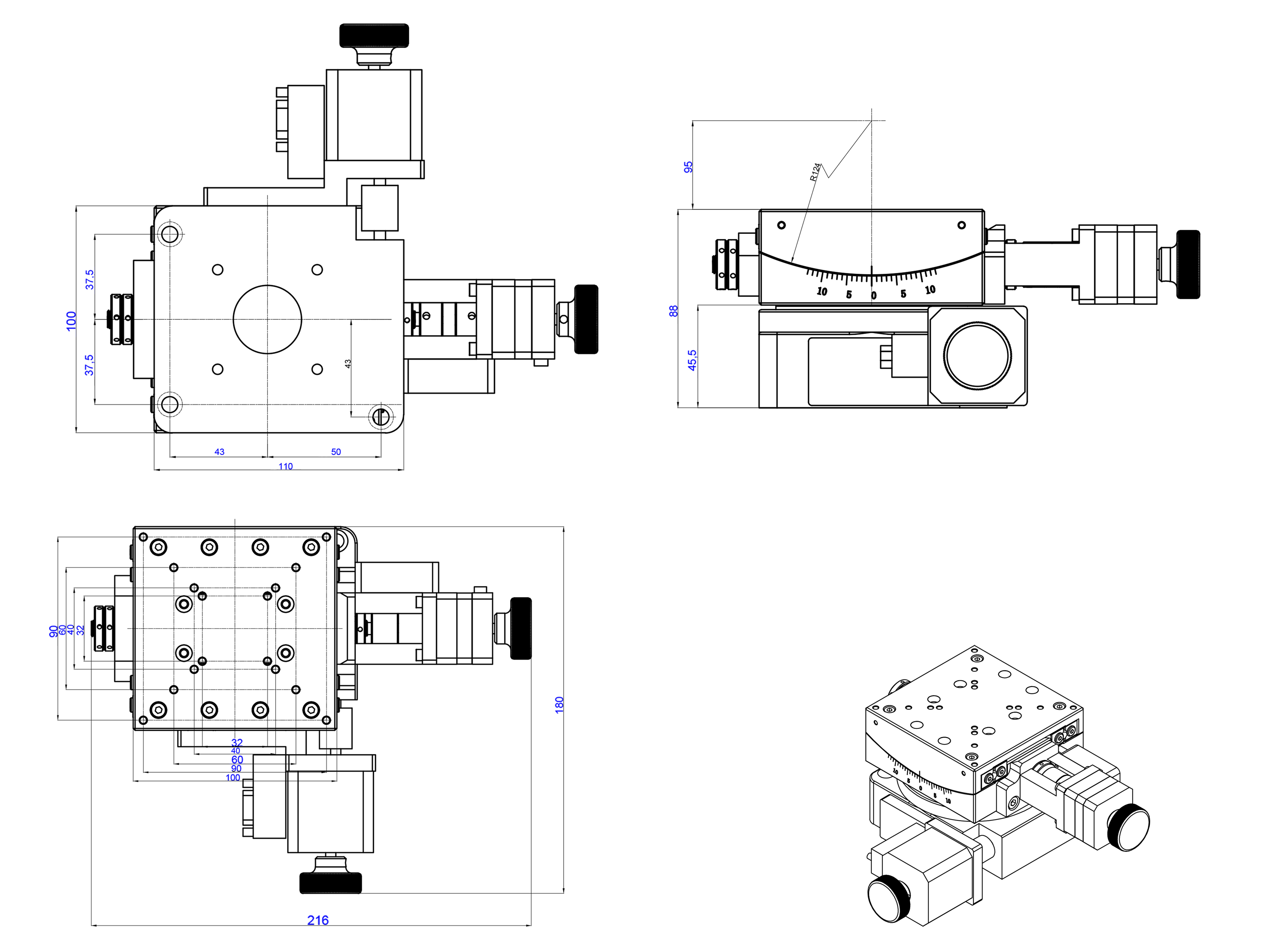 High-precision rotary pitch table, azimuth adjustment, Angle position table and combination table High-precision rotary pitch table, azimuth adjustment, Angle position table and combination table