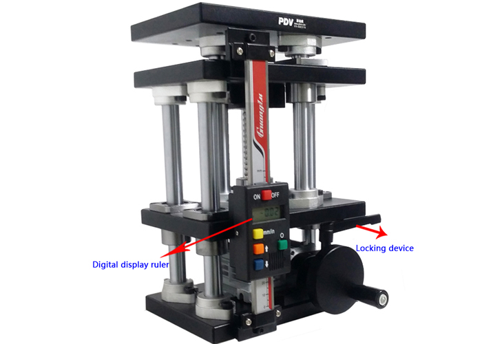 PT-SD419 Precision Manual Llifting Table With Digital Display Ruler Z-axis Lifting Displacement Platform 60mm