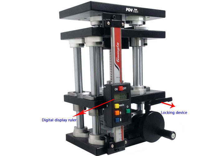 PDV PT-SD419 Precision Manual Llifting Table With Digital Display Ruler Z-axis Lifting Displacement Platform 60mm