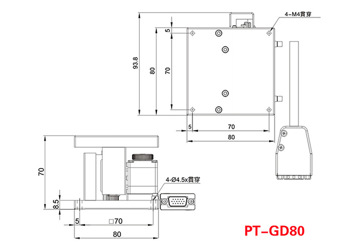 Precision Fine Adjustment Motorized Lab Jack Stainless Steel Experimental Lift Stage PT-GZ40