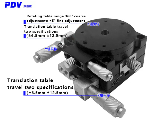 Manual XYR Three-Axis Combination Stage Multidimensional Platform RD60
