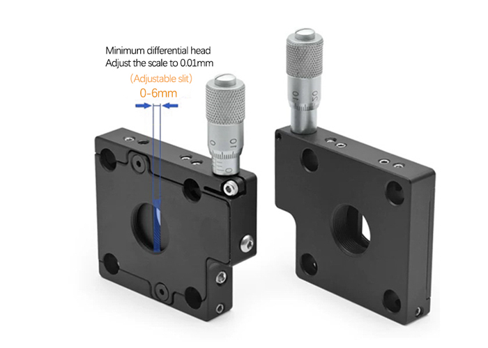 The adjustable slit of the cage system is coaxial at 30mm, and the adjustable range of the cage is 0-6mm The adjustable slit of the cage system is coaxial at 30mm, and the adjustable range of the cage is 0-6mm