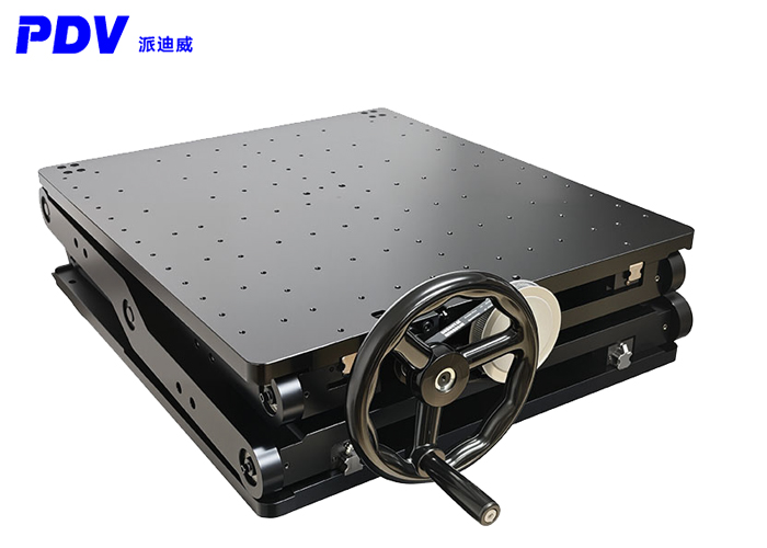 PT-SD5000 Manual Z-axis Scissor-Type Elevating Platform, capable of supporting 180 kilograms with a large stroke of 500mm PT-SD5000 Manual Z-axis Scissor-Type Elevating Platform, capable of supporting 180 kilograms with a large stroke of 500mm