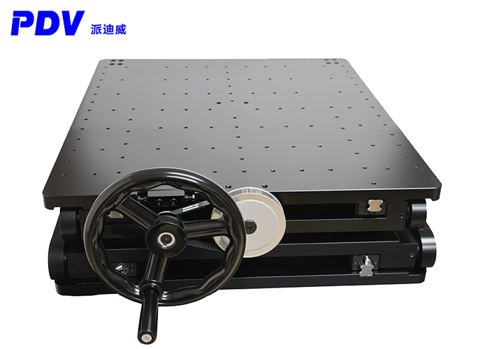 PT-SD5000 Manual Z-axis Scissor-Type Elevating Platform, capable of supporting 180 kilograms with a large stroke of 500mm PT-SD5000 Manual Z-axis Scissor-Type Elevating Platform, capable of supporting 180 kilograms with a large stroke of 500mm