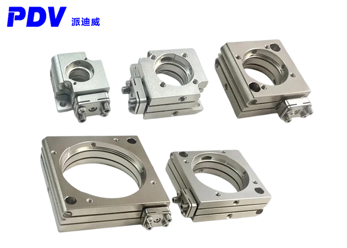 Adjustable flexible optical adjustment frame on top. Stainless steel two-axis design for space-saving installation.