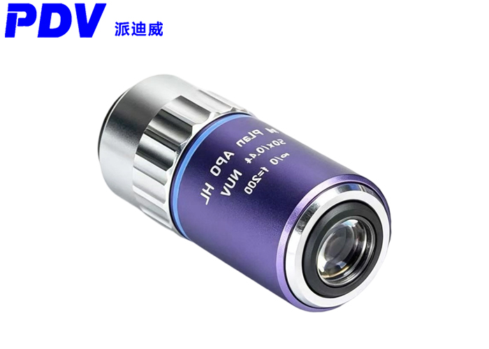 Flat-field compensated achromatic ultraviolet objective lens, magnification 50X, aperture 0.44, wavelength 340 - 620nm Flat-field compensated achromatic ultraviolet objective lens, magnification 50X, aperture 0.44, wavelength 340 - 620nm